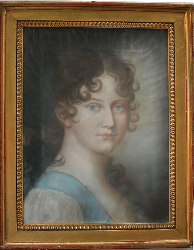 French Pastel Portrait of a Young Woman