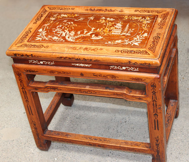 Chinese Table with Bone Inlay