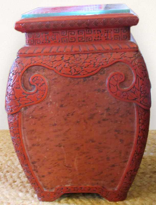 Chinese Carved Lacquer Taboret 1