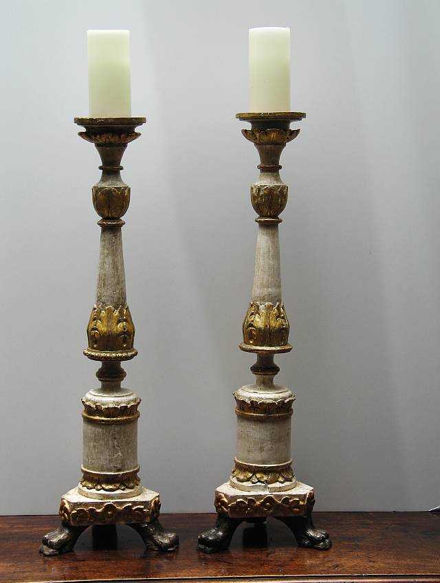 EVANS & GERST ANTIQUES Pair of French Candlesticks