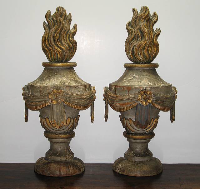 Pair of French Flame Finials
