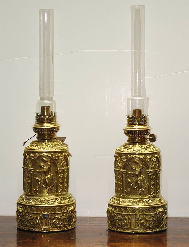 Pair of German Oil Lamps