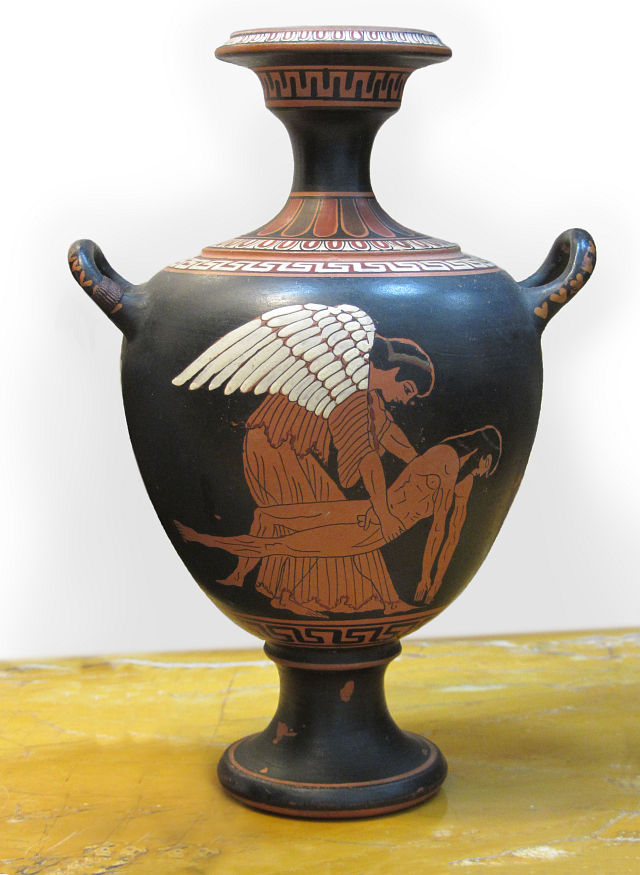 Red Figured Greek Urn <!-- with Winged Figure -->