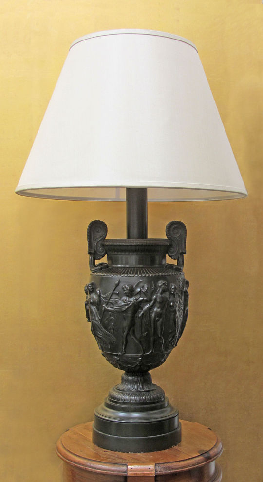 Pair of Bronze Urns Fitted as Lamps
