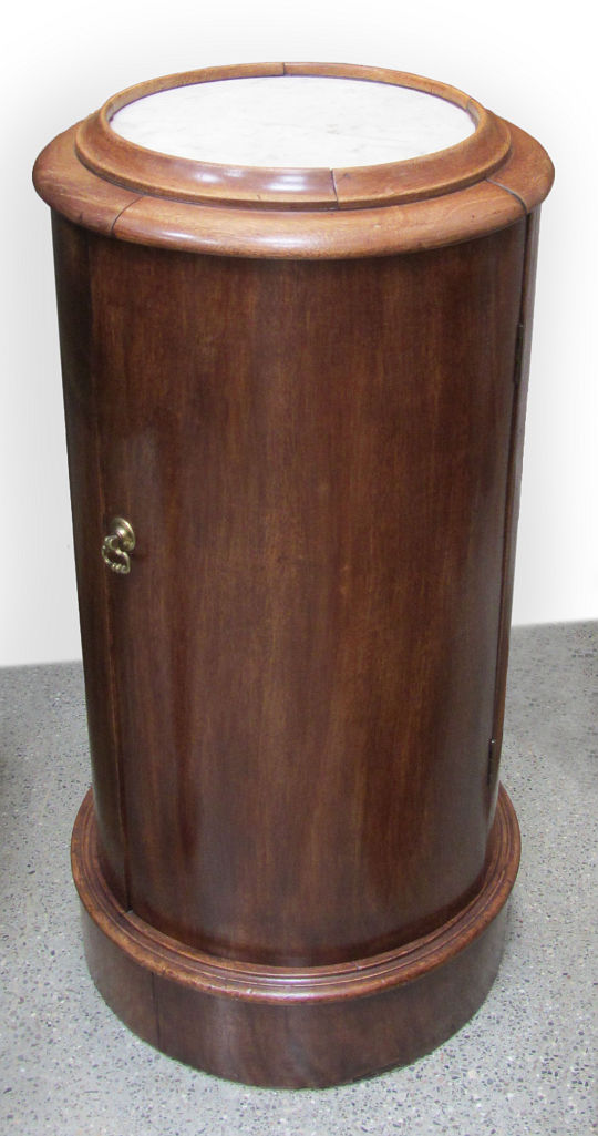 French Cylinder Form Bedside Stand