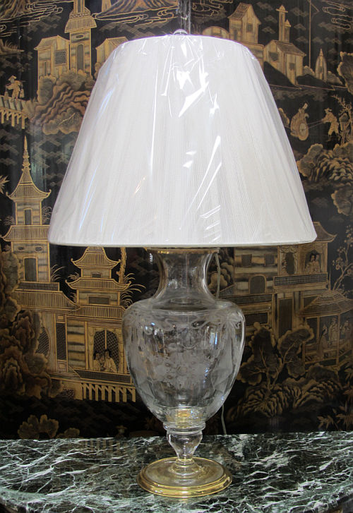 Pair of Cut Crystal Lamps