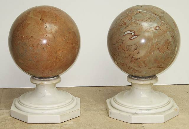Pair of Italian Marble Spheres