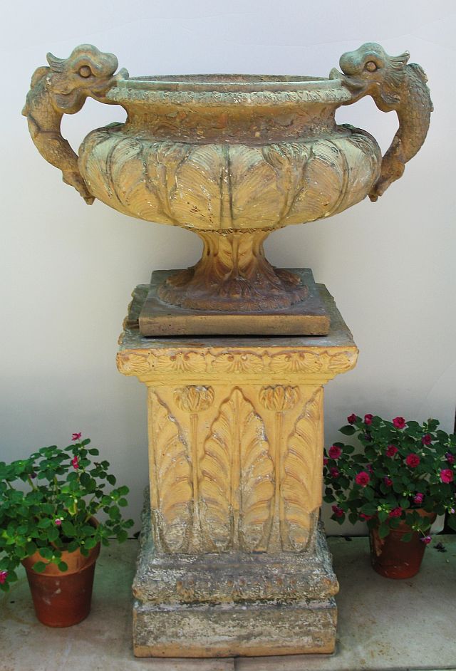 English Terracotta Urn on Stand