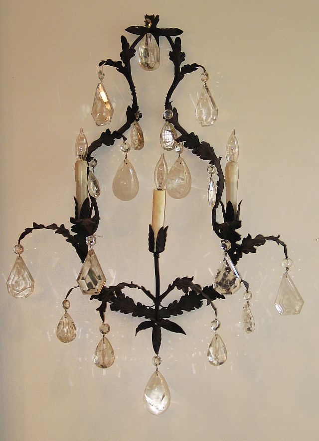 Pair of Tole Leaf Sconces 1