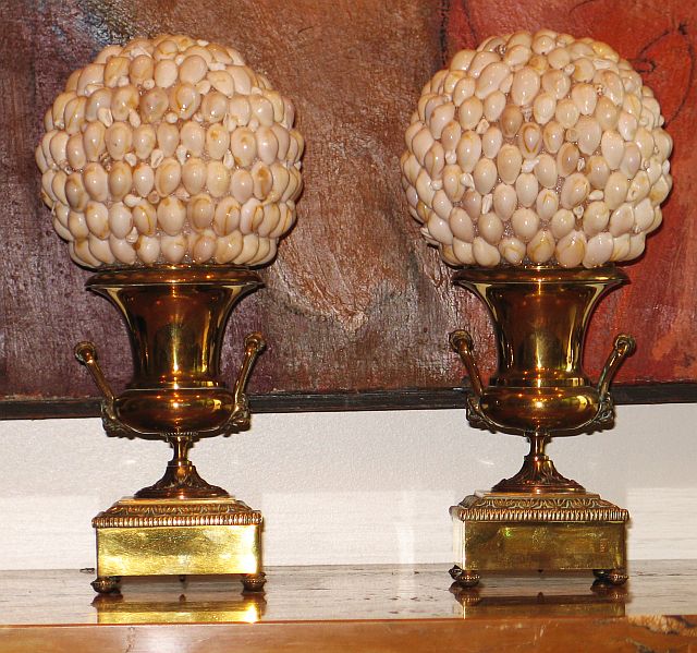 Pair of English Brass Urns