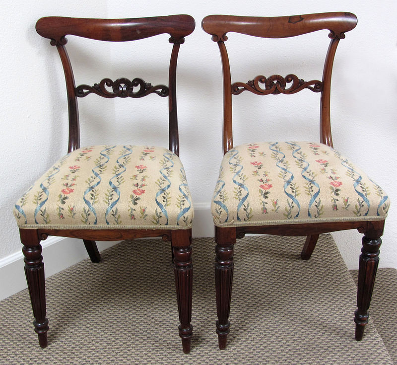 Six English Rose-wood Side Chairs