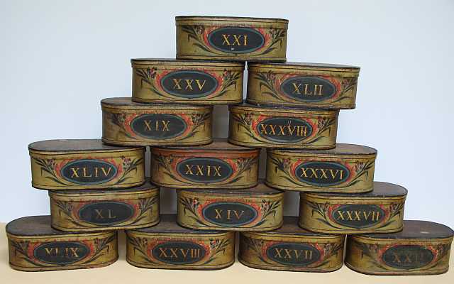 Set of 14 Italian Apothecary Boxes