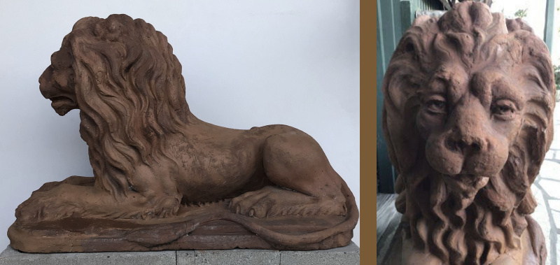 Pair of Terracotta Lions