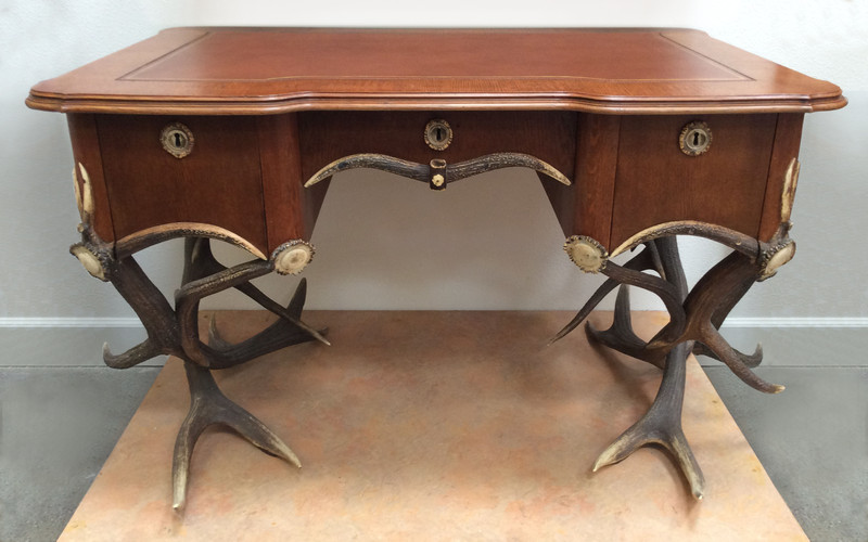 Elk Antler Desk and Shelf 2