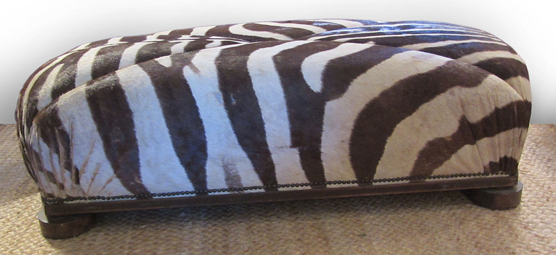 Zebra Hide Taboret