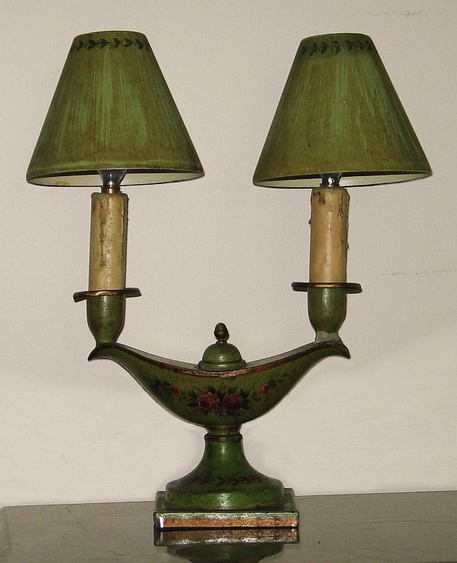 French Tole Urn Lamp