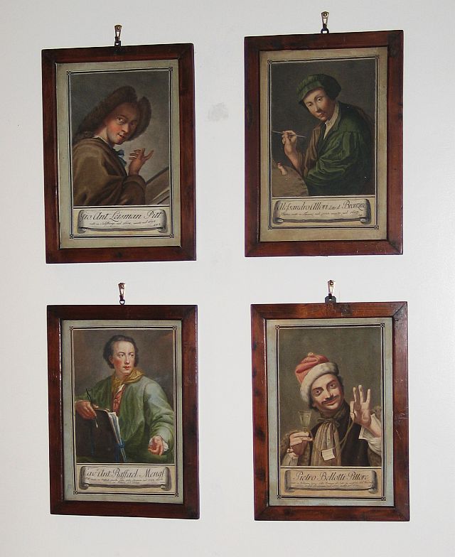 Italian Hand Colored Prints of Artists
