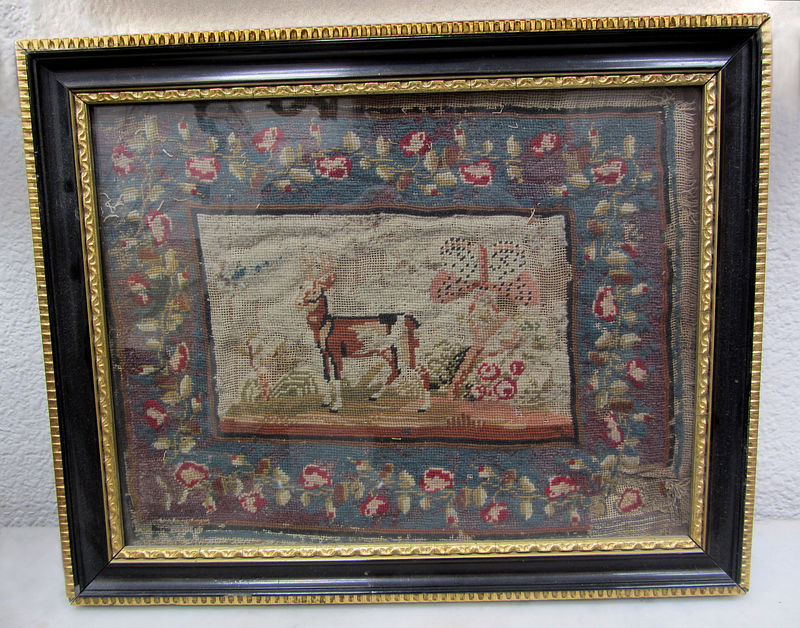 Pair of English Stitched Pictures