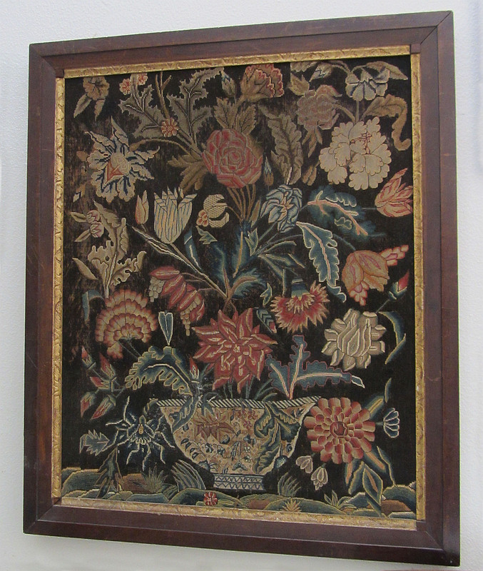English Floral Stitchery Panel